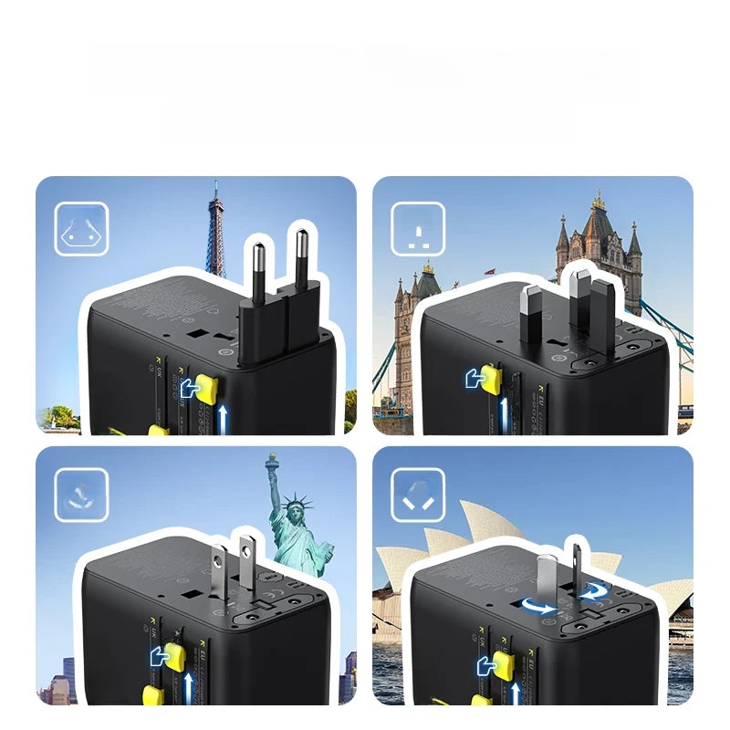 Universal Travel Adapter with USB-C and Fast Charge
