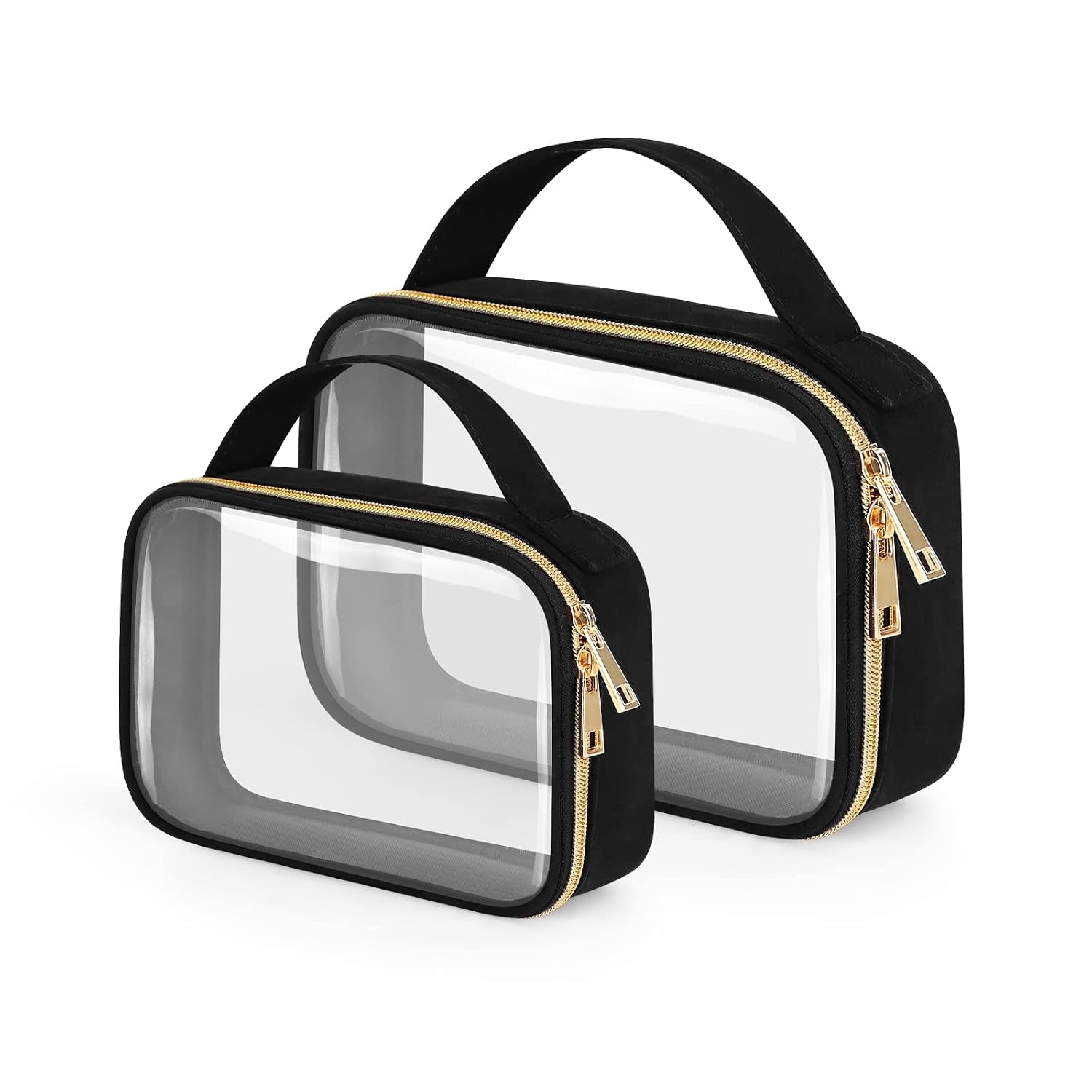 Clear Toiletry Bags – 2 Pack with Handles – Travel Smart