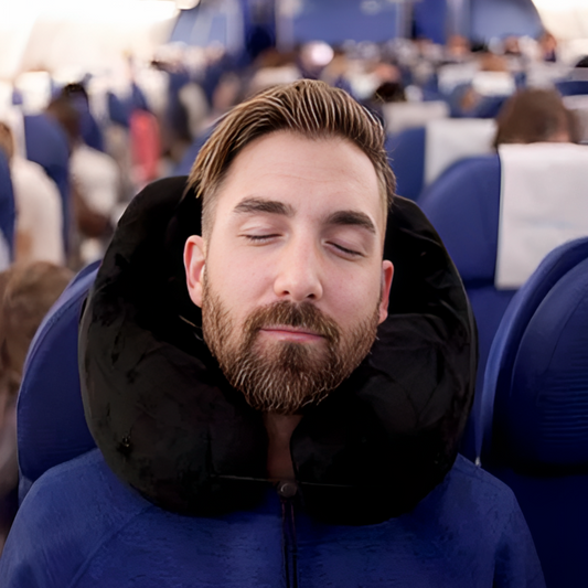 Inflatable Neck Pillow with Hoodie