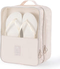 Shoe Bag for Travel, Travel Shoe Bag for Packing, Hold 3 Pairs of Shoes, Travel Essentials for Flying Shoe Organizer Shoe Storage Bag for Travel Light Beige